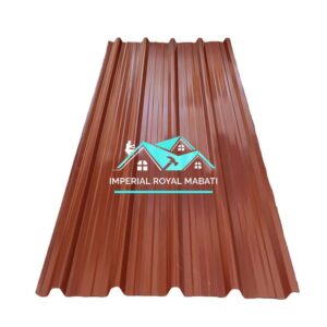 Glossy G28 box profile mabati reflective surface and corrugation close-up, Kenya roofing