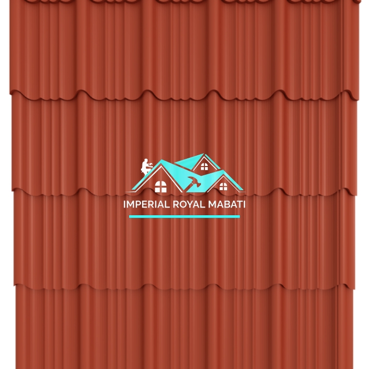 Red box profile mabati roofing sheet installed on Kenyan home - Imperial Royal Mabati